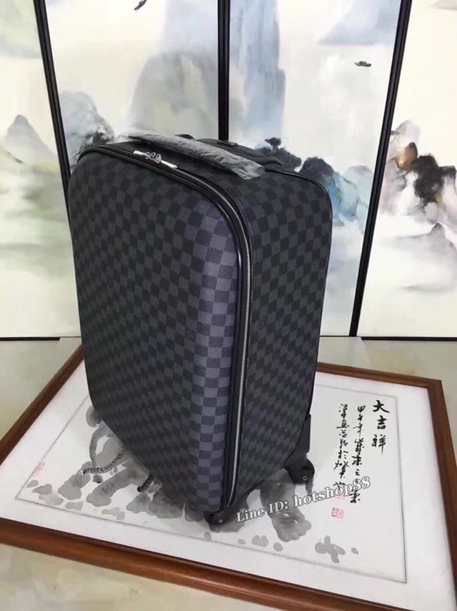 LV萬向輪爆新款拉杆箱 路易威登原版皮黑格行李箱 gdx1150